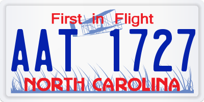 NC license plate AAT1727
