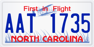 NC license plate AAT1735