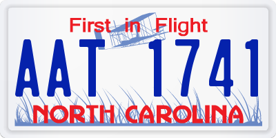NC license plate AAT1741