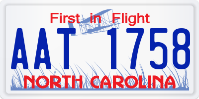 NC license plate AAT1758