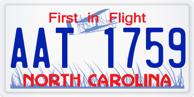 NC license plate AAT1759