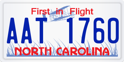 NC license plate AAT1760