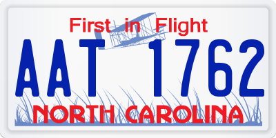 NC license plate AAT1762