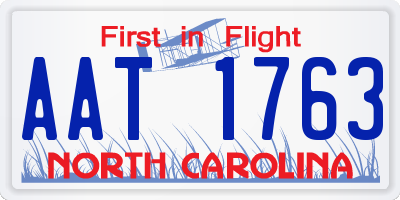 NC license plate AAT1763