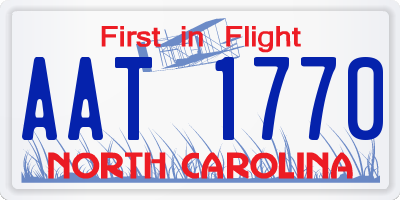 NC license plate AAT1770