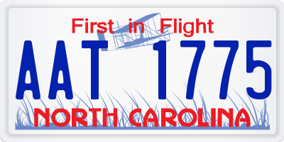 NC license plate AAT1775
