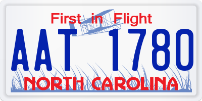 NC license plate AAT1780