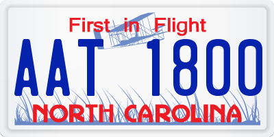 NC license plate AAT1800