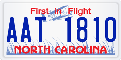 NC license plate AAT1810