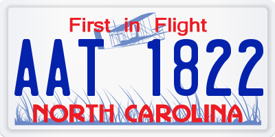 NC license plate AAT1822
