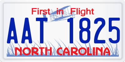 NC license plate AAT1825