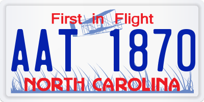 NC license plate AAT1870