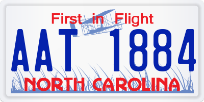 NC license plate AAT1884