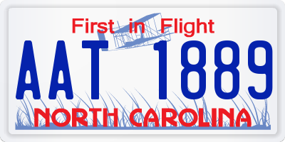 NC license plate AAT1889