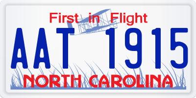 NC license plate AAT1915