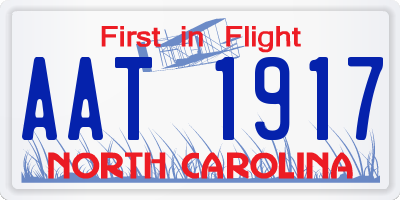 NC license plate AAT1917