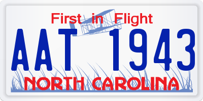NC license plate AAT1943