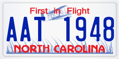 NC license plate AAT1948