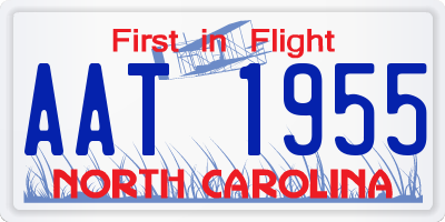 NC license plate AAT1955