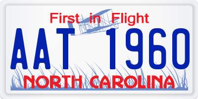 NC license plate AAT1960