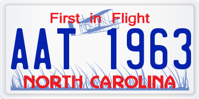 NC license plate AAT1963