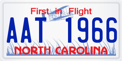 NC license plate AAT1966