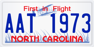 NC license plate AAT1973