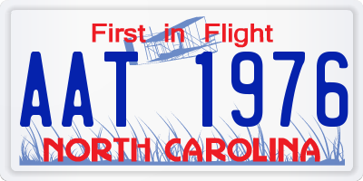 NC license plate AAT1976