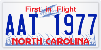 NC license plate AAT1977
