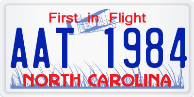 NC license plate AAT1984