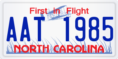 NC license plate AAT1985