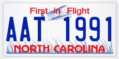 NC license plate AAT1991