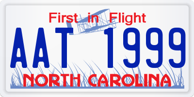 NC license plate AAT1999