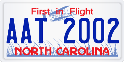 NC license plate AAT2002