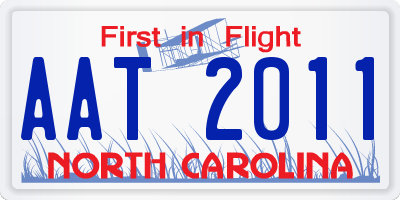 NC license plate AAT2011