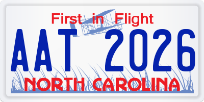 NC license plate AAT2026