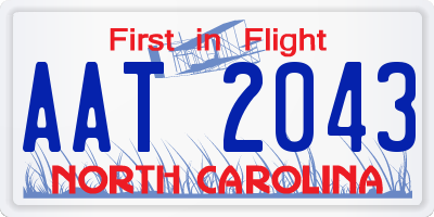 NC license plate AAT2043