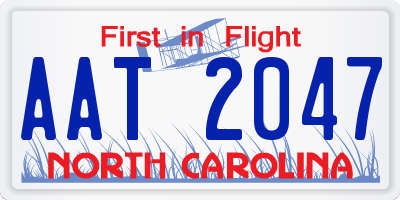 NC license plate AAT2047