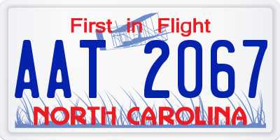 NC license plate AAT2067