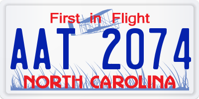 NC license plate AAT2074