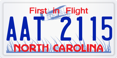 NC license plate AAT2115