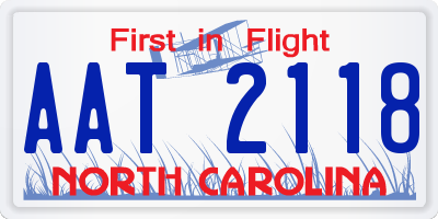 NC license plate AAT2118