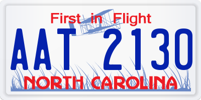 NC license plate AAT2130