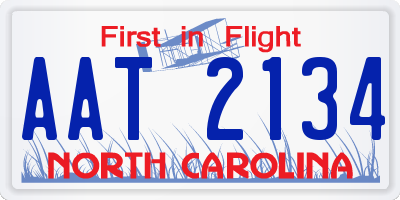 NC license plate AAT2134