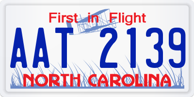 NC license plate AAT2139