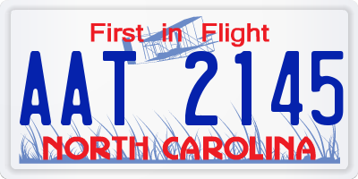 NC license plate AAT2145