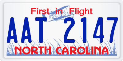 NC license plate AAT2147