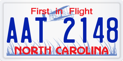 NC license plate AAT2148