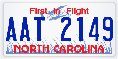 NC license plate AAT2149