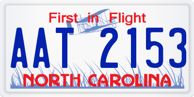 NC license plate AAT2153